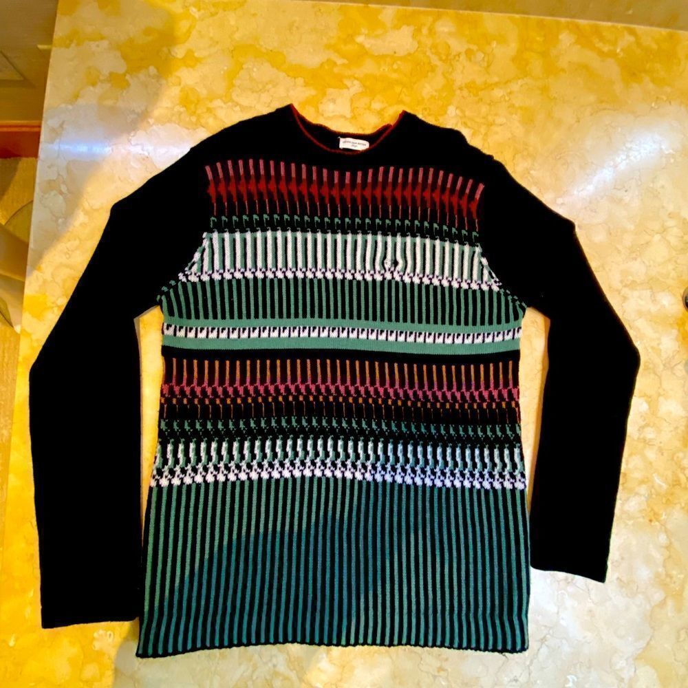 DRIES van NOTEN - Black and multicolor pullover sweater. Size large